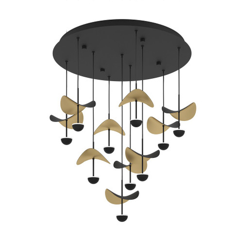 Dracera LED Ceiling Mount in Black & Gold Leaf (217|205804A)