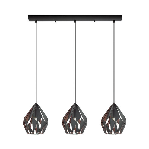 Carlton Three Light Pendant in Black (217|202036A)