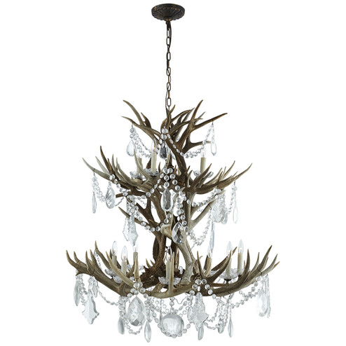 Straton 12 Light Chandelier in Natural Bone (368|RL 5529BN-CG)