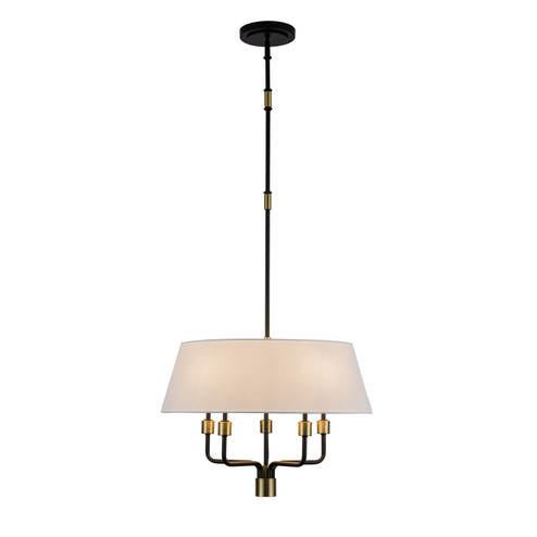 Providence Five Light Pendant in Black, Brushed Brass (78|AC12035BB)