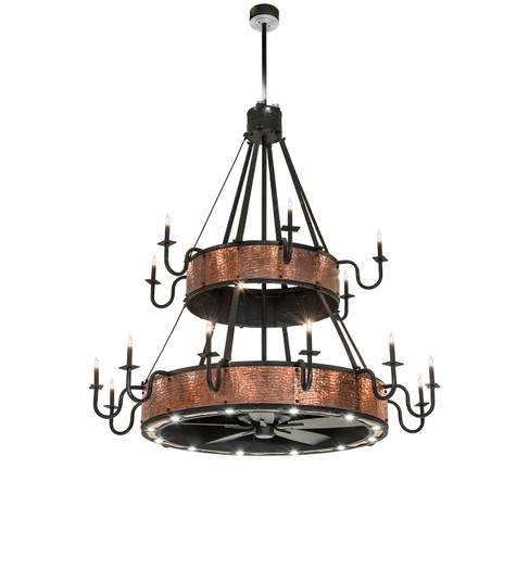 Costello 30 Light Chandel-Air in Costello Black And Vintage Hammered Copper (57|278902)