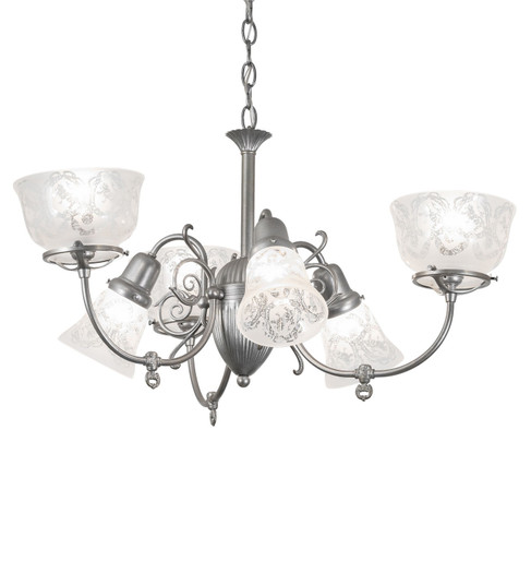 Gas & Electric Six Light Chandelier in Light Sandstone (57|276512)