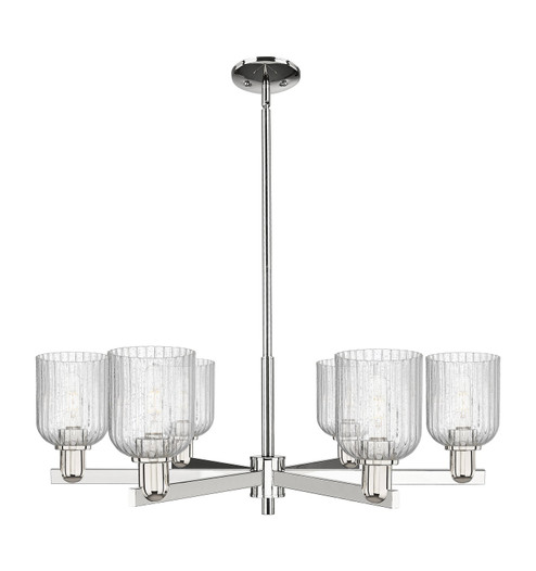 Arcadia Six Light Chandelier in Polished Nickel (405|716-6CR-PN-G559-5SDY)