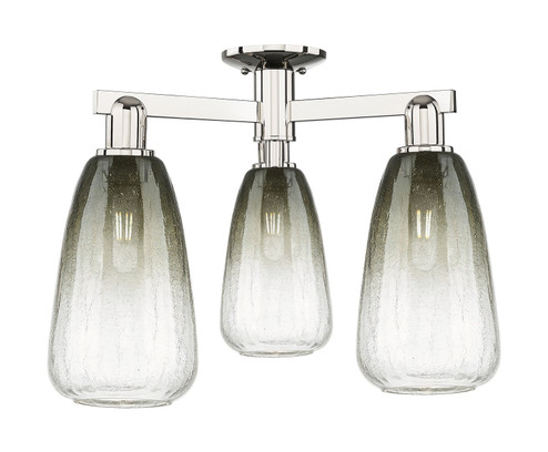 Arcadia Three Light Semi-Flush Mount in Polished Nickel (405|716-3F-PN-G480-6SL)