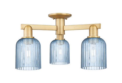 Arcadia Three Light Semi-Flush Mount in Brushed Brass (405|716-3F-BB-G559-5BL)