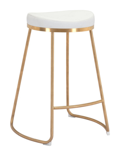 Bree Counter Stool (Set of 2) in White, Gold (339|101262)