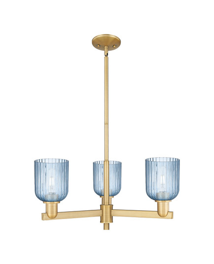 Arcadia Three Light Flush Mount in Brushed Brass (405|716-3CR-BB-G559-5BL)