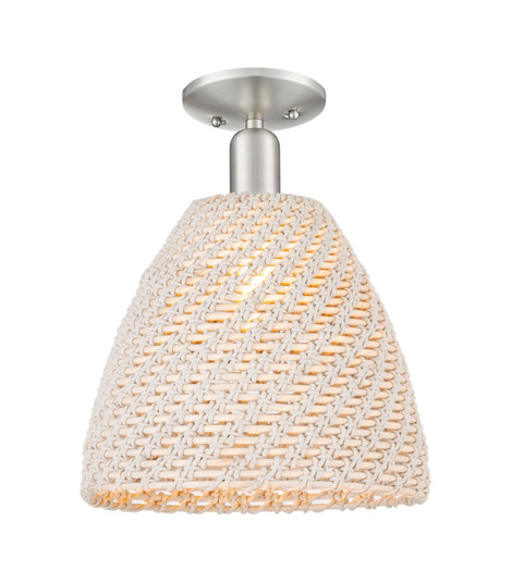 Arcadia One Light Semi-Flush Mount in Brushed Satin Nickel (405|716-1C-SN-NBD-12-NAT)