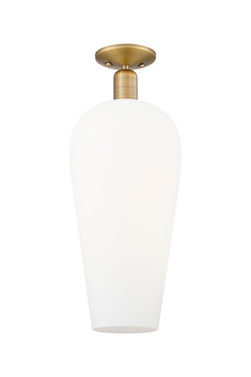 Arcadia One Light Semi-Flush Mount in Brushed Brass (405|716-1C-BB-G456-8WH)