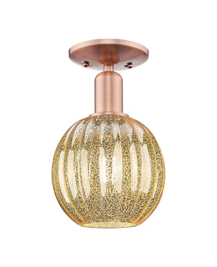 Arcadia One Light Semi-Flush Mount in Antique Copper (405|716-1C-AC-G458-7ME)