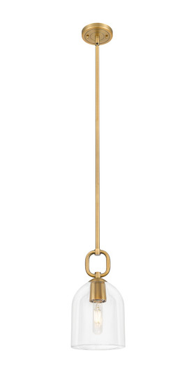 Downtown Urban One Light Pendant in Brushed Brass (405|485-1S-BB-G487-6CL)