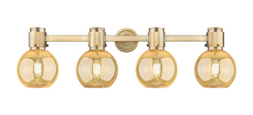 Downtown Urban Four Light Bath Vanity in Brushed Brass (405|464-4W-BB-G464B-7ME)