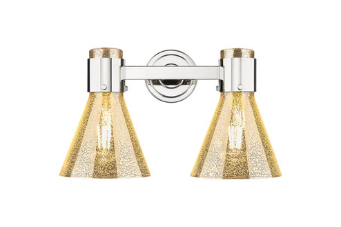 Downtown Urban Two Light Bath Vanity in Polished Nickel (405|464-2W-PN-G464C-7ME)