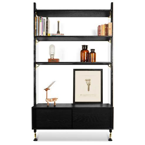 Theo Wall Unit With Drawer in Black (325|HGDA573)