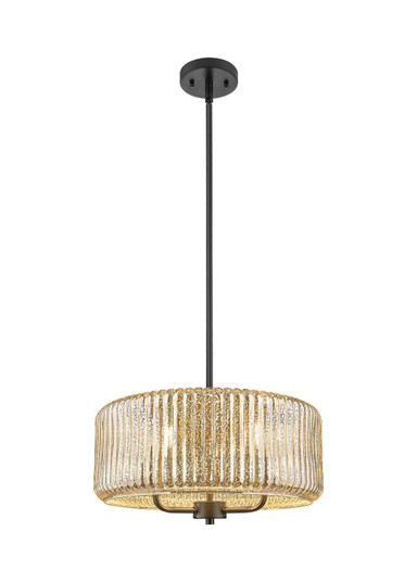 Downtown Urban Three Light Pendant in Matte Black (405|436-3S-BK-G436-16ME)