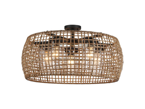 Piper Five Light Outdoor Semi-Flush Mount in Natural Black (62|1067-O5SF NB-MAW)