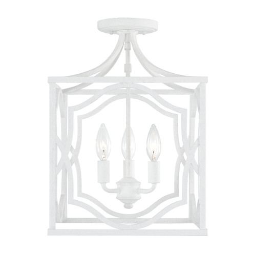 Anna Three Light Foyer Pendant in Textured White (65|AA1019XW)