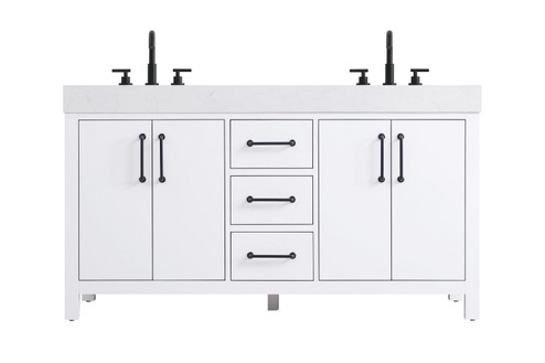 Nathan Bathroom Vanity in White (173|VF60660DWH)