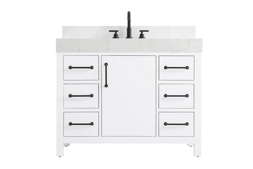 Nathan Bathroom Vanity in White (173|VF60642WH-BS)