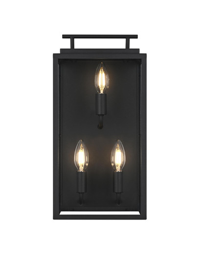 Valentin Three Light Outdoor Wall Sconce in Black (173|OD418W17BK)