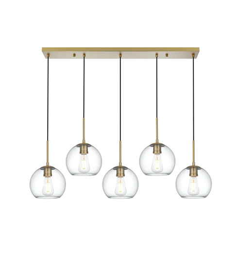 Baxter Five Light Pendant in Satin Gold and Clear (173|LD2228SG)