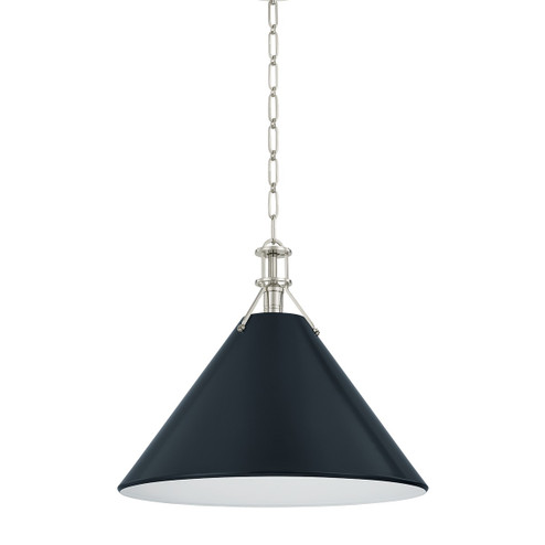 Painted No. 2 One Light Pendant in Polished Nickel/Darkest Blue (70|MDS352L-PN/DBL)