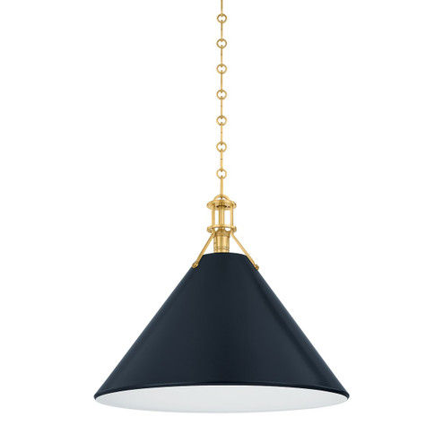Painted No. 2 One Light Pendant in Aged Brass/Distressed Bronze (70|MDS352L-AGB/DBL)