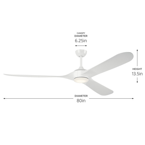 Mylo 80''Ceiling Fan in White (12|310680WH)