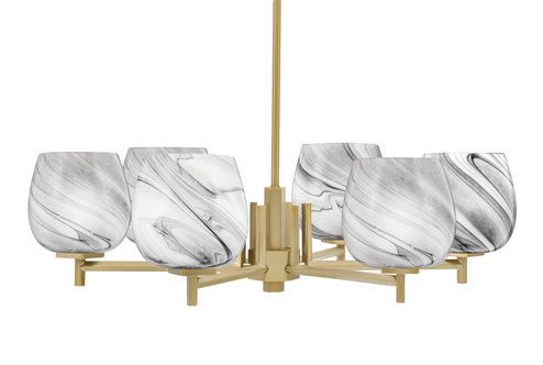 Franklin Six Light Chandelier in New Age Brass (200|1206-NAB-4819)