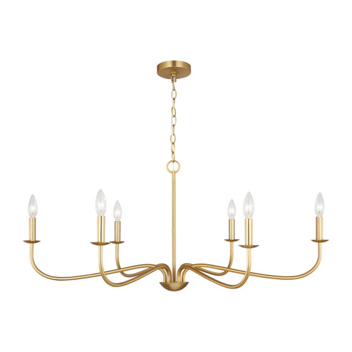 Abells Six Light Chandelier in Satin Brass (1|GLC1196SB)