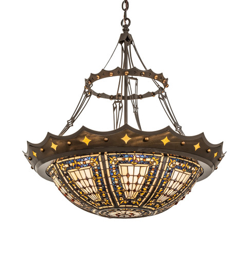 Fleur-De-Lis Four Light Pendant in Timeless Bronze And Antique Copper (57|287718)