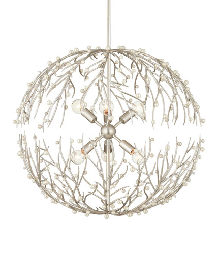 Shinju Six Light Chandelier in Natural / Contemporary Silver Leaf (142|9000-1291)