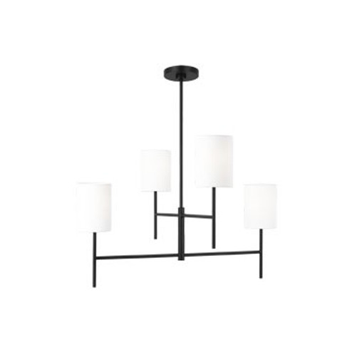 Key Four Light Chandelier in Midnight Black (454|BC1024MBK)