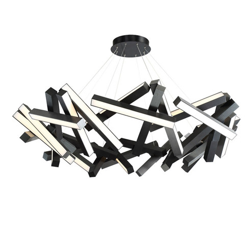 Chaos LED Chandelier in Black (281|PD-64861-BK)