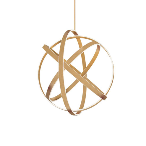 Kinetic LED Chandelier in Aged Brass (281|PD-61738-AB)