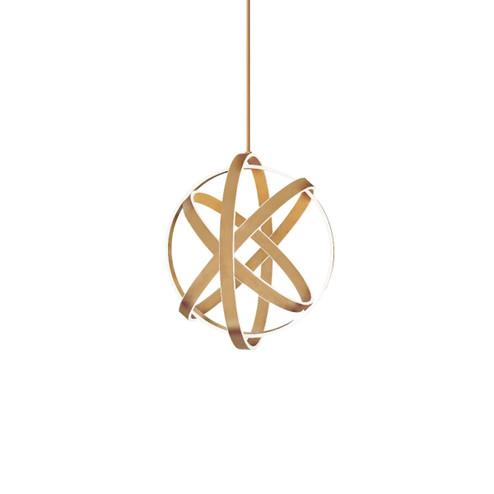 Kinetic LED Chandelier in Aged Brass (281|PD-61728-AB)