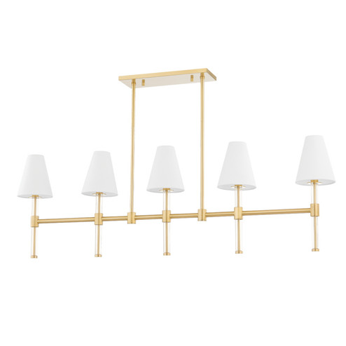 Janelle Five Light Linear in Aged Brass (428|H630905-AGB)