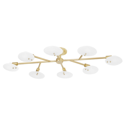 Giselle Eight Light Semi Flush Mount in Aged Brass (428|H428608-AGB) Giselle Eight Light Semi Flush Mount in Aged Brass (428|H428608-AGB)