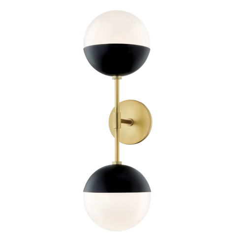 Renee Two Light Wall Sconce in Aged Brass/Black (428|H344102A-AGB/BK)