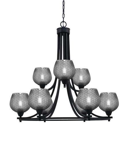 Paramount Nine Light Chandelier in Matte Black (200|3409-MB-4602)
