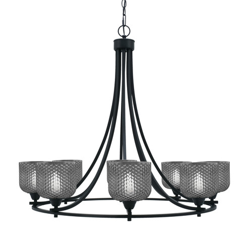 Paramount Eight Light Chandelier in Matte Black (200|3408-MB-4612)