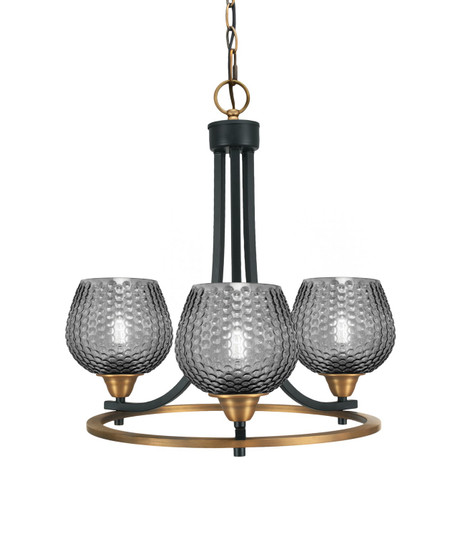 Paramount Three Light Chandelier in Matte Black & Brass (200|3403-MBBR-4602)