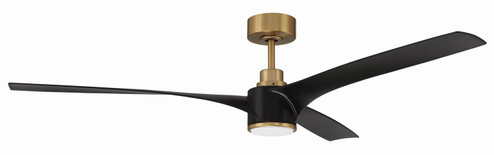 Phoebe 60'' Indoor Ceiling Fan without Wifi 60'' Ceiling Fan in Flat Black/Satin Brass (46|PHB60FBSB3-NWF)