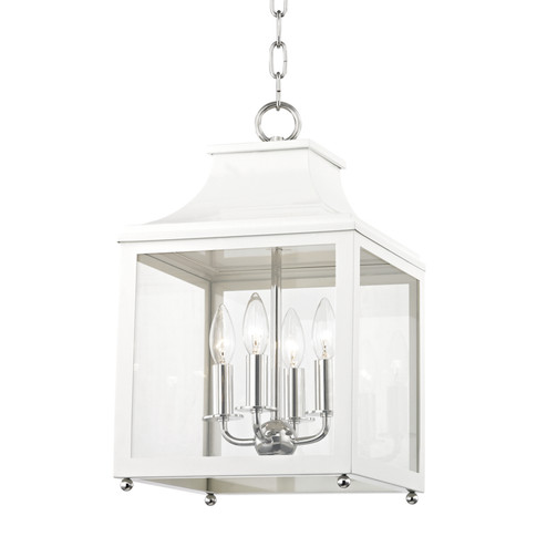 Leigh Four Light Lantern in Polished Nickel/White (428|H259704S-PN/WH)