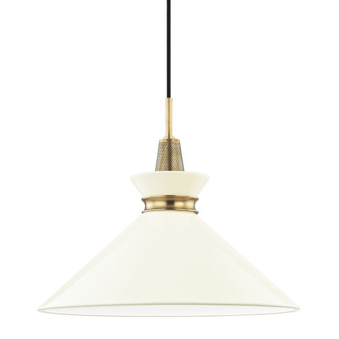 Kiki One Light Pendant in Aged Brass/Cream (428|H251701L-AGB/CR)