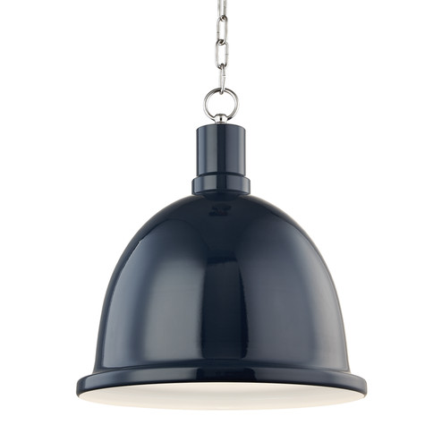 Blair One Light Pendant in Polished Nickel/Navy (428|H238701L-PN/NVY)