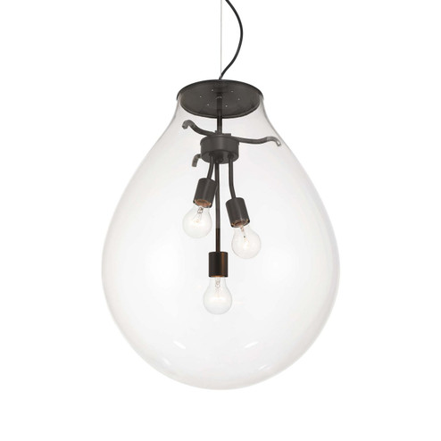 Drop Three Light Pendant in Matte Black (62|2088-20P BLK-CLR)