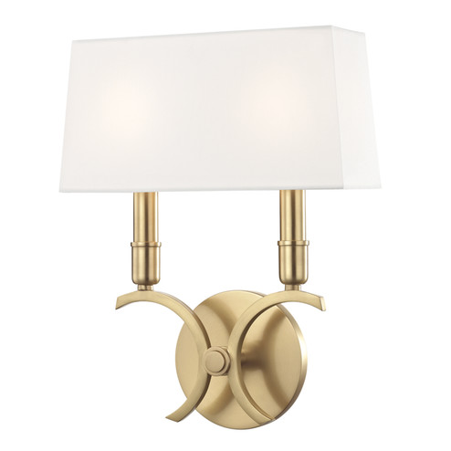 Gwen Two Light Wall Sconce in Aged Brass (428|H212102S-AGB)