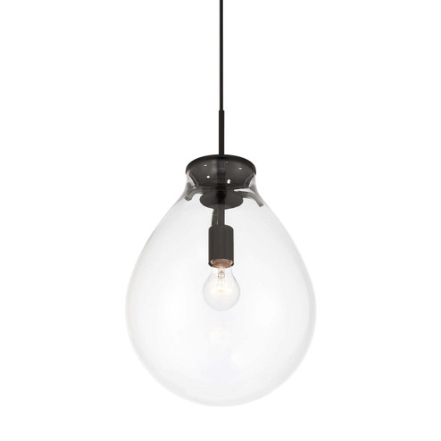 Drop One Light Pendant in Matte Black (62|2088-12P BLK-CLR)