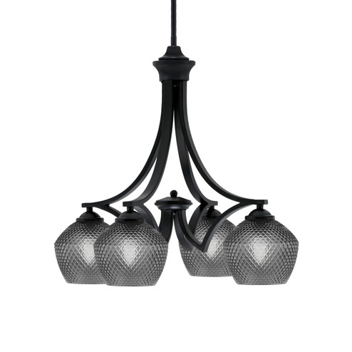 Zilo Four Light Chandelier in Matte Black (200|568-MB-4622)